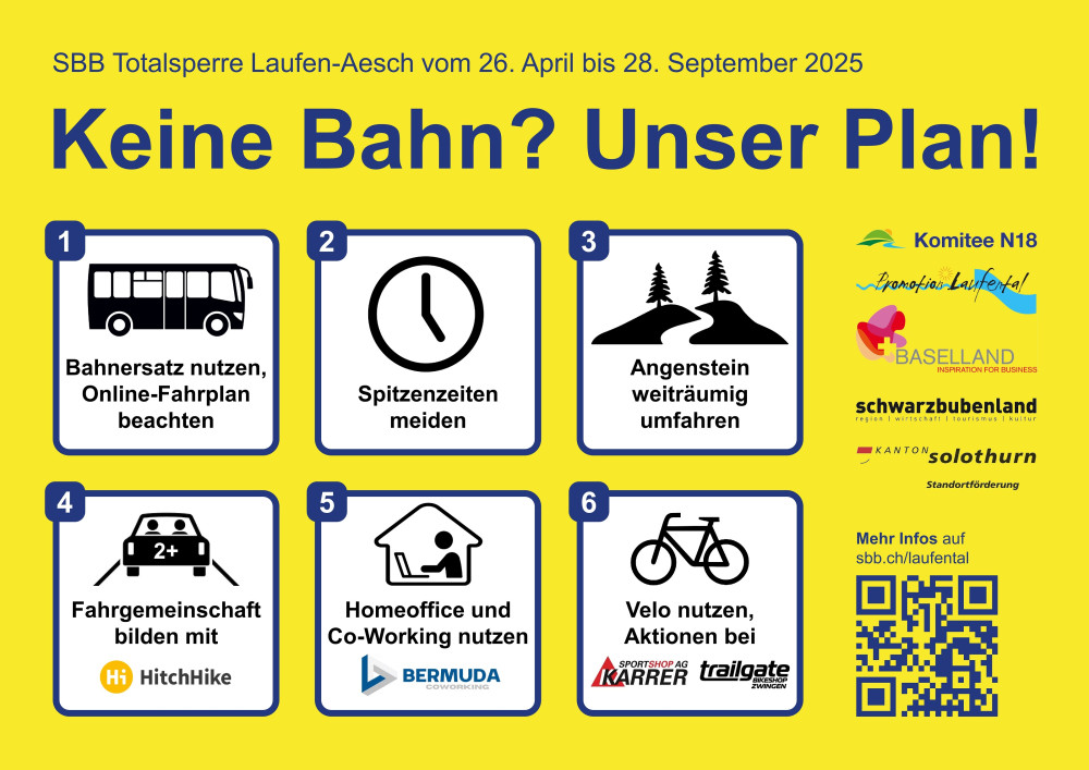 Informationen zu SBB Totalsperre Laufen-Aesch vom 26.04 - 28.09.2025 (1/1)